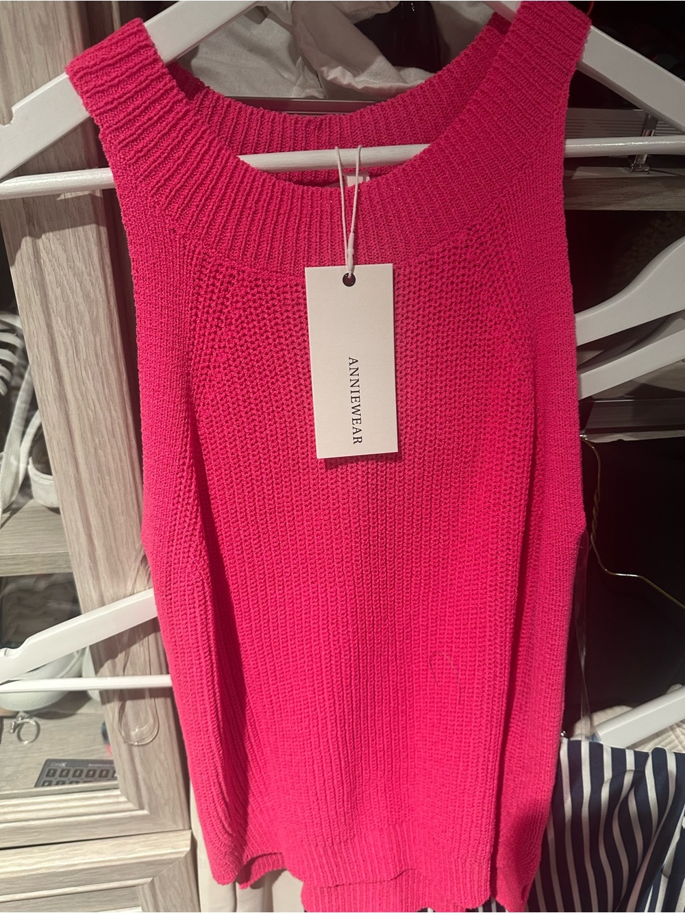 Hot Pink Knit Tank Sweater